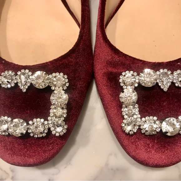 Sole Society Burgundy Velvet Flats Size 10 - Picture 4 of 5